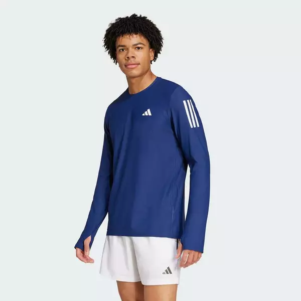 adidas Chạy Áo Thun Tay Dài Own the Run Nam Màu xanh da trời IM5412