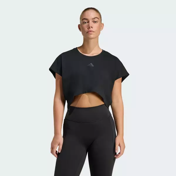 adidas Gym & Training Áo Tank Top 3 Sọc Dáng Hộp Lửng Power Workout Nữ Đen KE8049