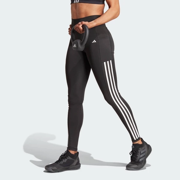 adidas Gym & Training Quần Legging Dáng Dài 3 Sọc Optime Nữ Đen IT9105