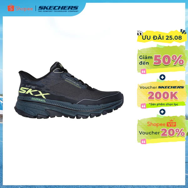 Giày Thể Thao Nam Skechers Slip-ins Outdoor GOrun Trail Altitude 2.0 Utmost Tread Địa Hình - 220761-BKGY Air-Cooled MF
