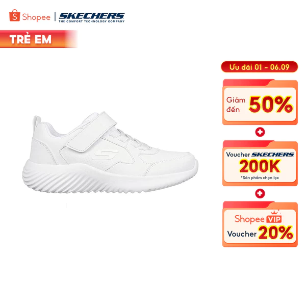 Giày Thể Thao Bé Trai Skechers Bounder Power Study-405626L-WHT