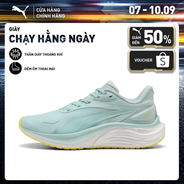 Giày Chạy Bộ PUMA Nữ Electrify NITRO 4 Wns Fresh Water-Lemon Crush-Silver Màu Xanh