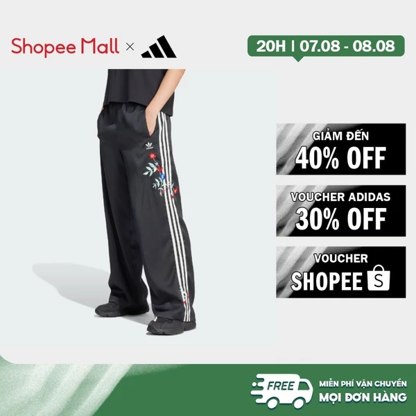 [Duy nhất 8.8 - VOUCHER 30%]adidas Phong cách sống Quần Track Pant Firebird Thêu Hoa Graphic Nữ Đen IT5377
