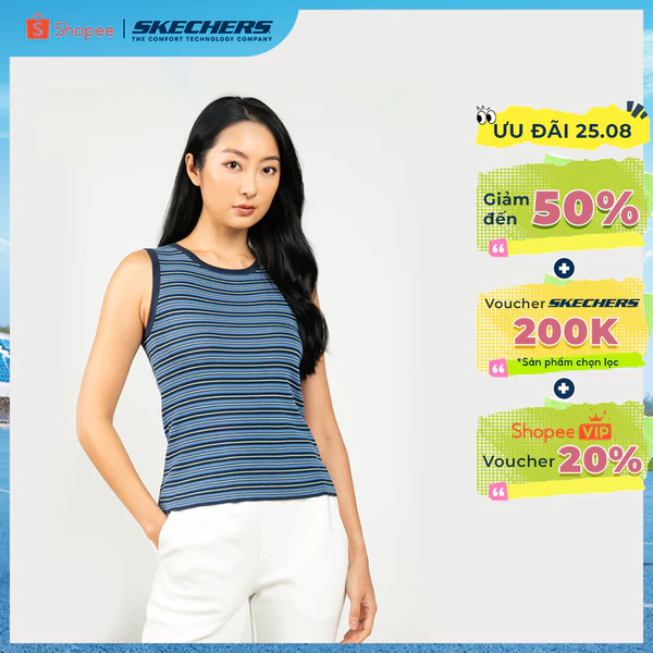 Áo Thun Không Tay Nữ Skechers Skechers Authentic - Iconic Sleeveless Tee - SL425W469-0222