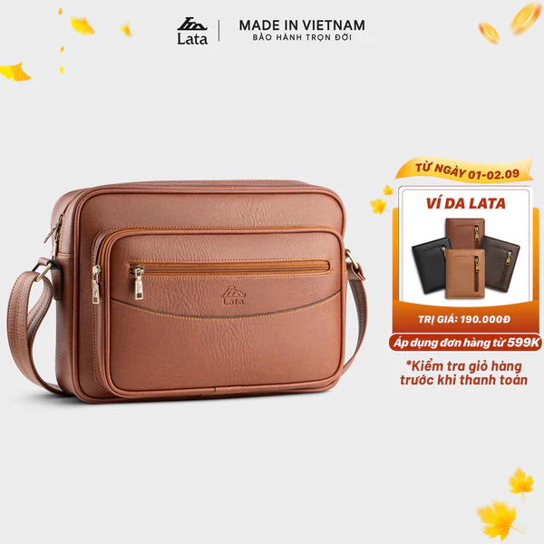 Túi Lata (Thời trang nam công sở dáng ngang - Túi đeo chéo da TN33)
