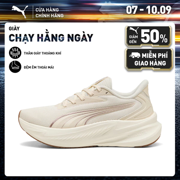 Giày Chạy Bộ PUMA Unisex MaxStride Lite Alpine Snow-Warm White-Rose Gold-Gum Màu Trắng