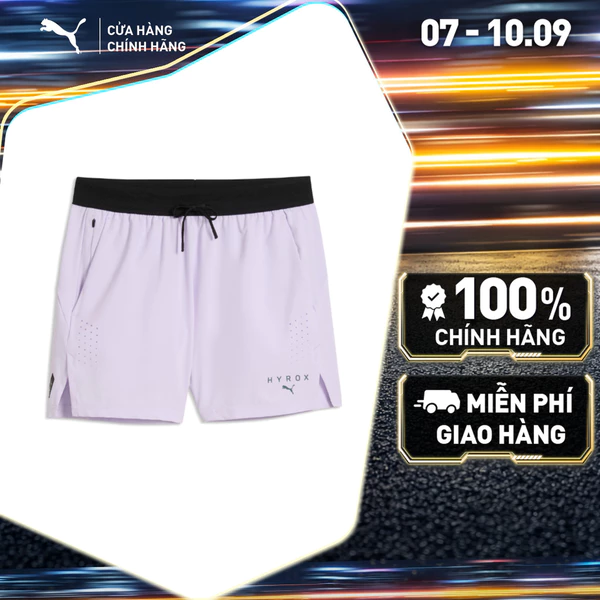 Quần Đùi Thể Thao Tập Luyện PUMA Nam M HYROX PWRMODE 5 SHORT Light Lavender Màu Tím
