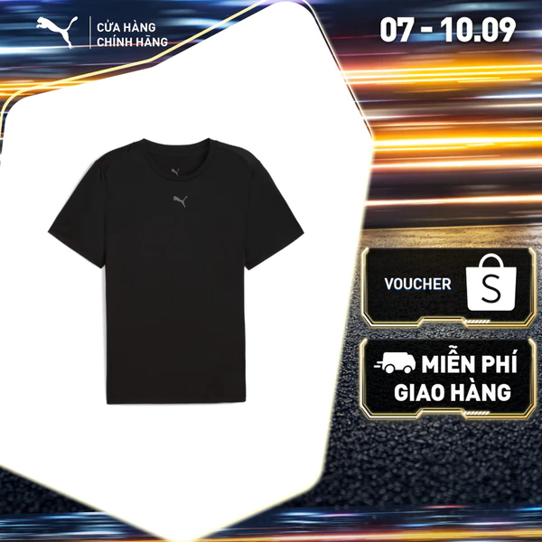 Áo Thun Tay Ngắn Thể Thao PUMA Nam M CLOUDSPUN TEE Black Màu Đen