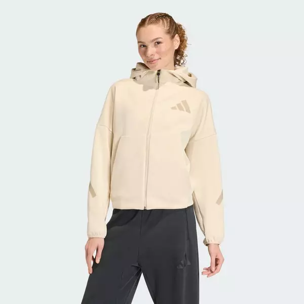 adidas Phong cách sống Áo Hoodie Khóa Kéo Dọc Thân adidas Z.N.E. Nữ Be KE4746