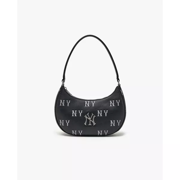 MLB - Túi đeo vai nữ hình bán nguyệt Classic Monogram_3ABQM016N-50BKS