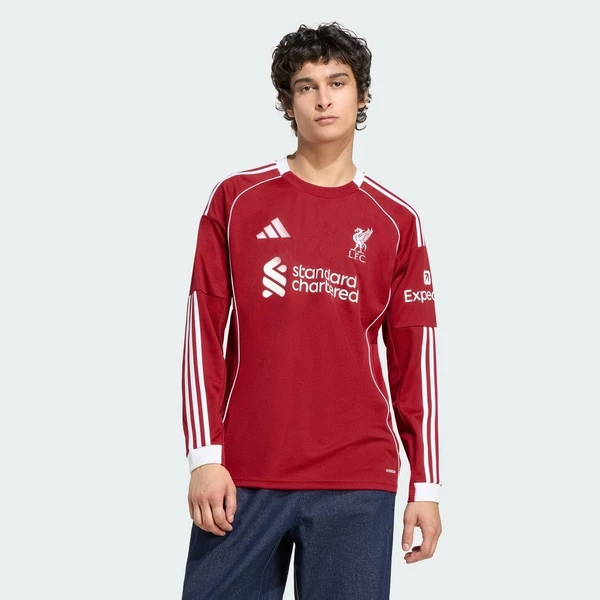 adidas Bóng đá Áo Đấu Sân Nhà Dài Tay Liverpool FC 25/26 Nam Đỏ JV6456