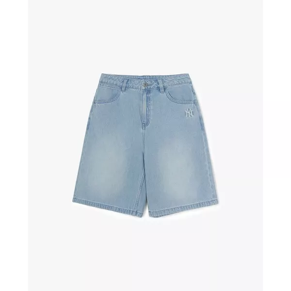 MLB - Quần short jeans nữ ống rộng Basic Small Logo_3FDPB1063-50BLL