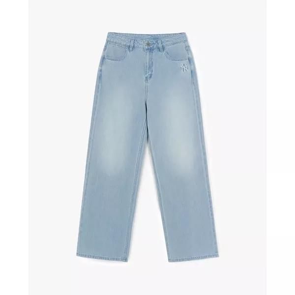 MLB - Quần jeans nữ ống rộng Basic Small Logo_3FDPB0963-50BLL