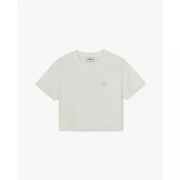 MLB - Áo croptop nữ cổ tròn tay ngắn Diamond Monogram_3FTSM0963-50IVS