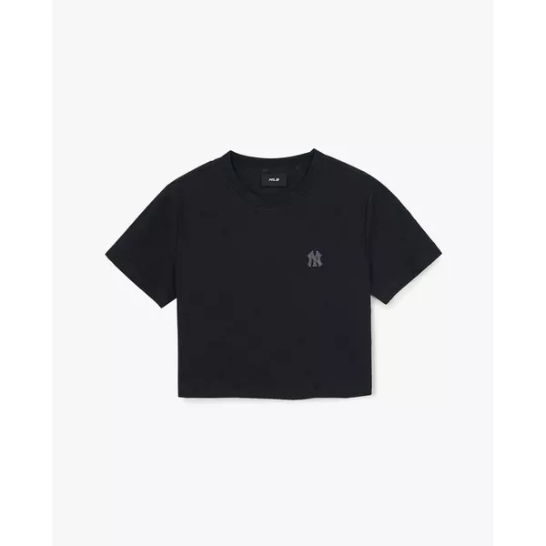 MLB - Áo croptop nữ cổ tròn tay ngắn Diamond Monogram_3FTSM0963-50BKS