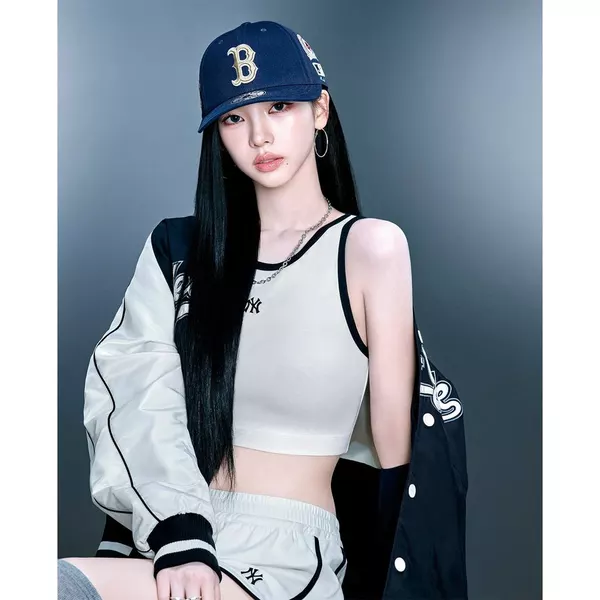 MLB - Áo ba lỗ nữ phom croptop Basic Ringer_3FTOB0163-50WHS