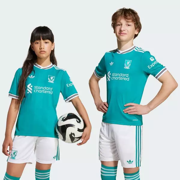 adidas Bóng đá Áo Đấu Thứ Ba Liverpool FC 25/26 Trẻ em màu xanh lá JV6468