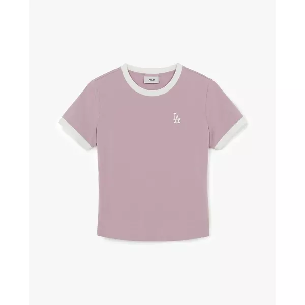 MLB - Áo thun nữ cổ tròn tay ngắn Basic Small Logo Ringer_3FTSB0263-07LDL
