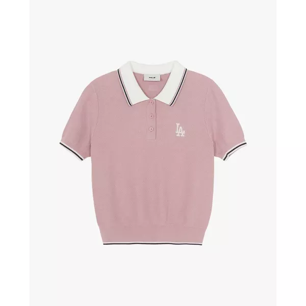 MLB - Áo polo nữ dệt kim tay ngắn Varsity Color Block_3FKPV0463-07PKL