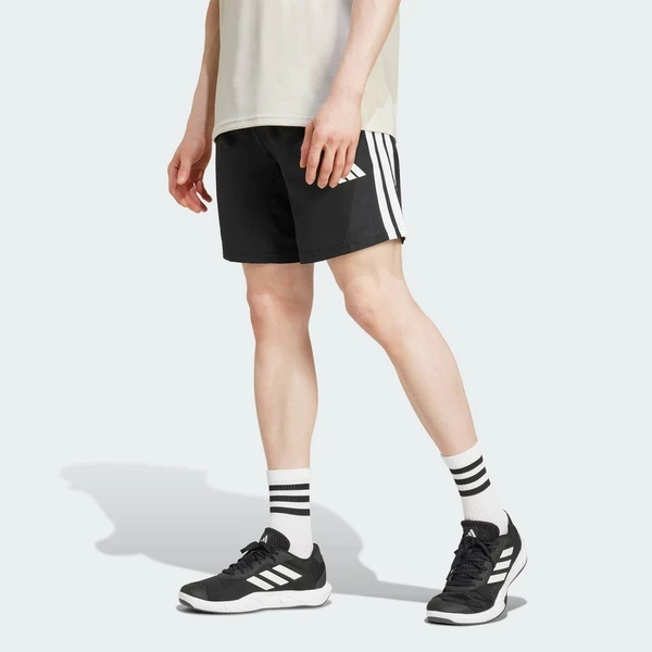 adidas Gym & Training Quần Short Dệt Thoi 3 Sọc Tập Luyện Essentials Nam Đen JC7718