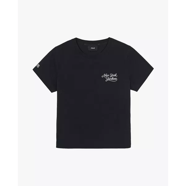 MLB - Áo thun nữ cổ tròn tay ngắn Basic Small Logo_3FTSB0163-50BKS