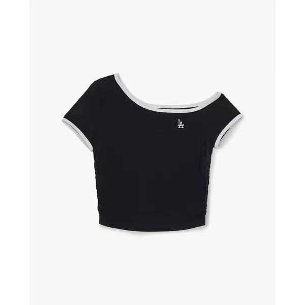 MLB - Áo trễ vai nữ tay ngắn Color_3FTSB7063-07BKS