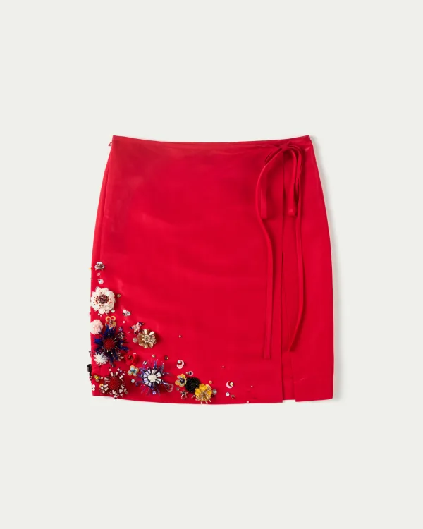 Flowerpot Hand-Embellished Midi Skirt