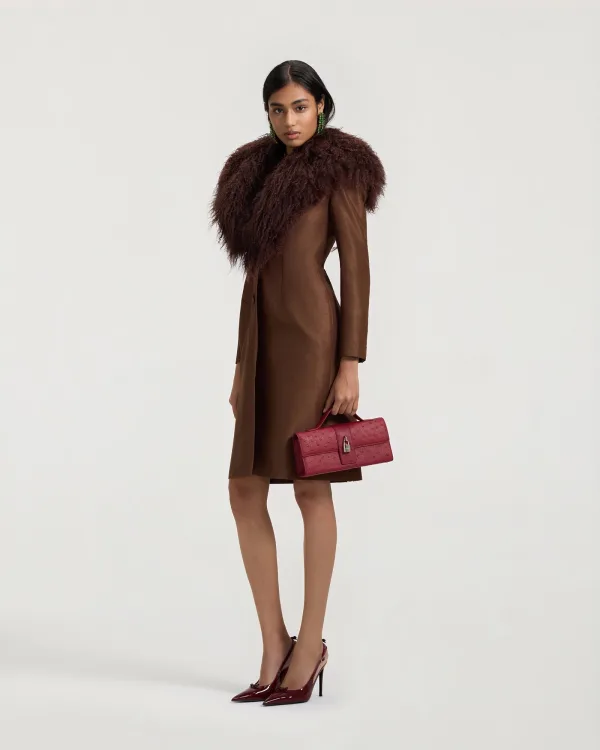 Rich Aunty Fur-Trim Coat