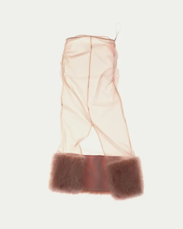 Boundary Fur-trimmed Midi Skirt