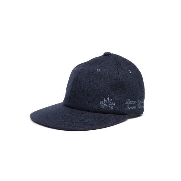 Navy Herringbone Cap