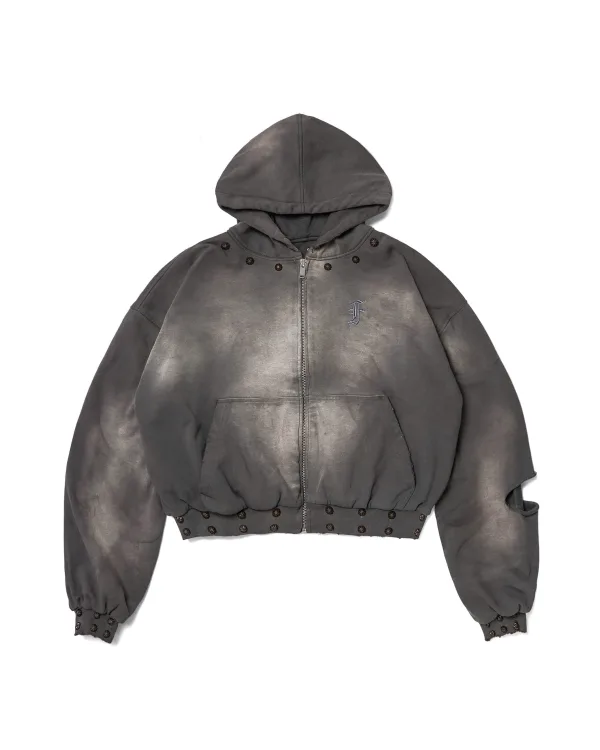 STONE GRAY KNOCKER ART HOODIE ZIP