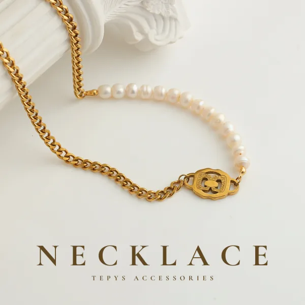 Dây chuyền ngọc trai Wildi Titan Gold - DC060