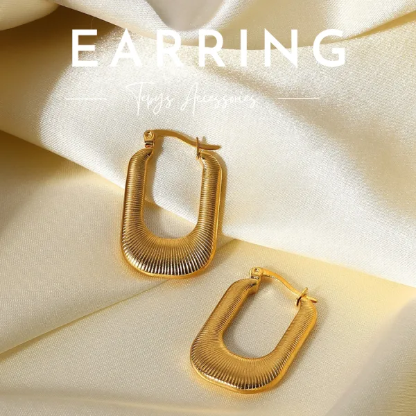 Striped U Earring