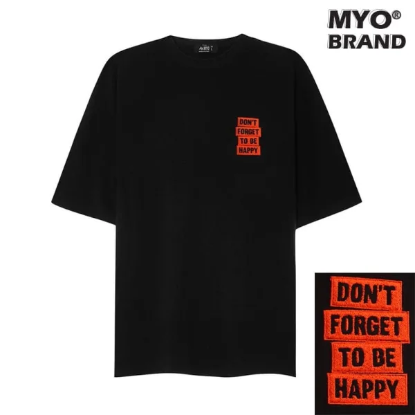 Áo Phông Rộng MYO Vải Cotton Thêu Don’t Forget To Be Happy