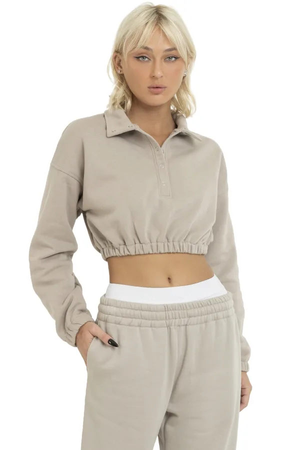 CROPPED SWEATSHIRT - BALBOA MIST