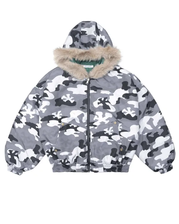 Áo khoác Bomber DCxRS Camo Fur Hooded
