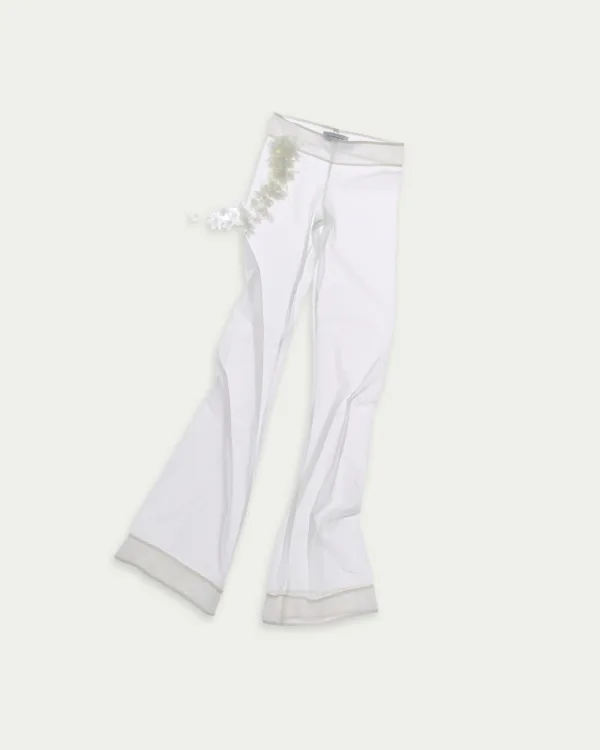 Half-clad Mesh Bootcut Pants