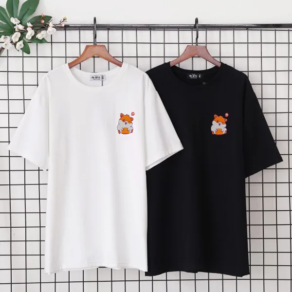Áo Thun Myo Thêu Hình Chuột Mập