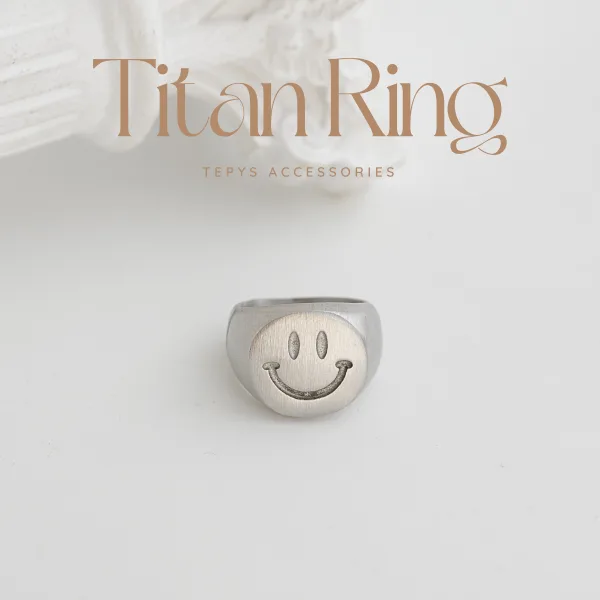 Nhẫn Smile Titan Silver