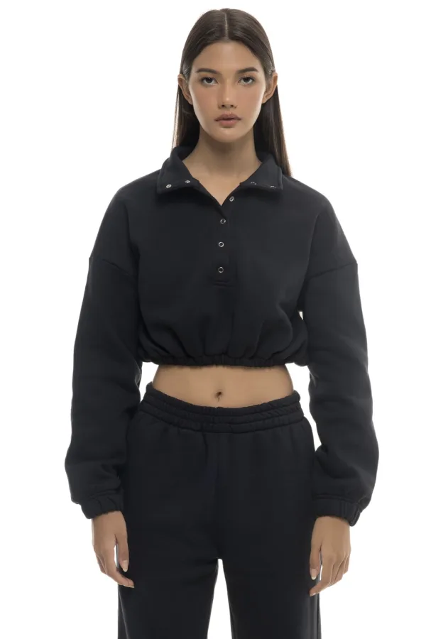 CROPPED SWEATSHIRT - BLACK