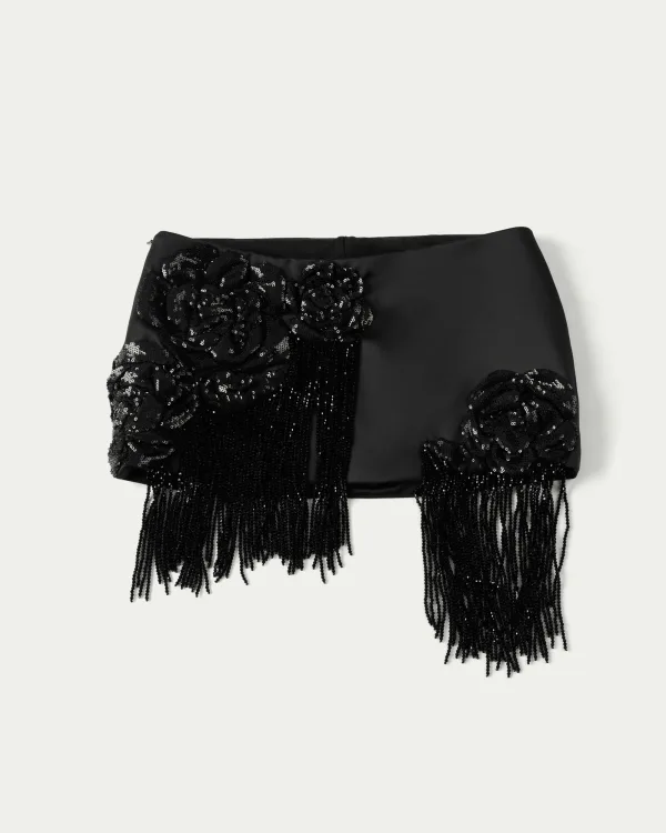Gotham Floral Embroidered Mini Skirt