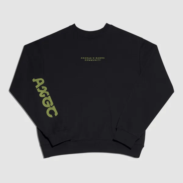 Merchandise Sweatshirt - AXGC Typo Logo - Caviar Black