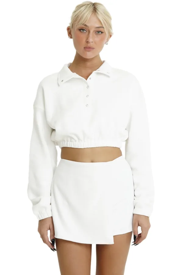CROPPED SWEATSHIRT - WHITE