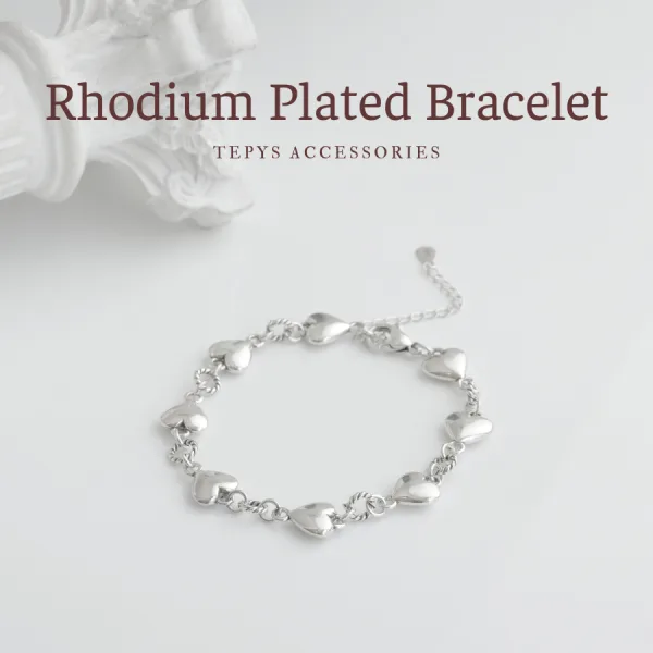 Lắc Tay Xi Mạ Heart & Round
