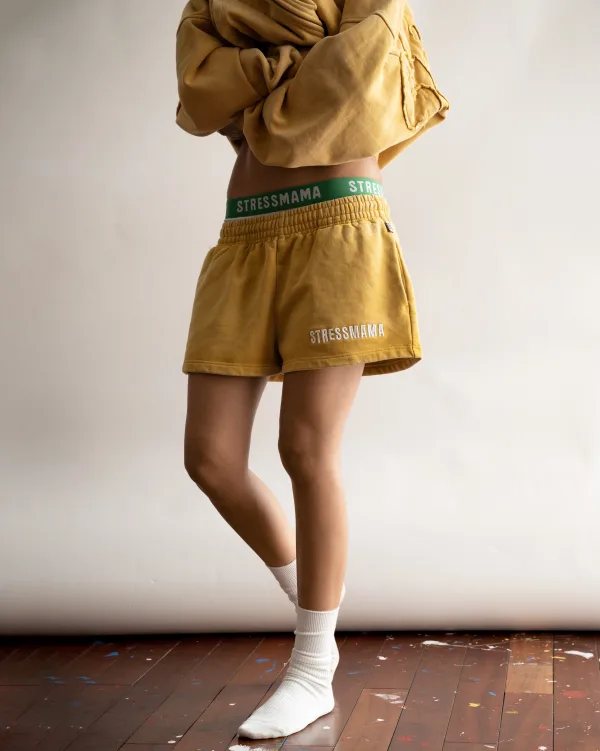 SUMMER26 SSMA WASHED SWEAT SHORTS - YELLOW