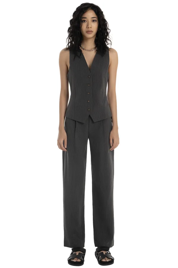 PATRIC TROUSER - GREY STRIPED