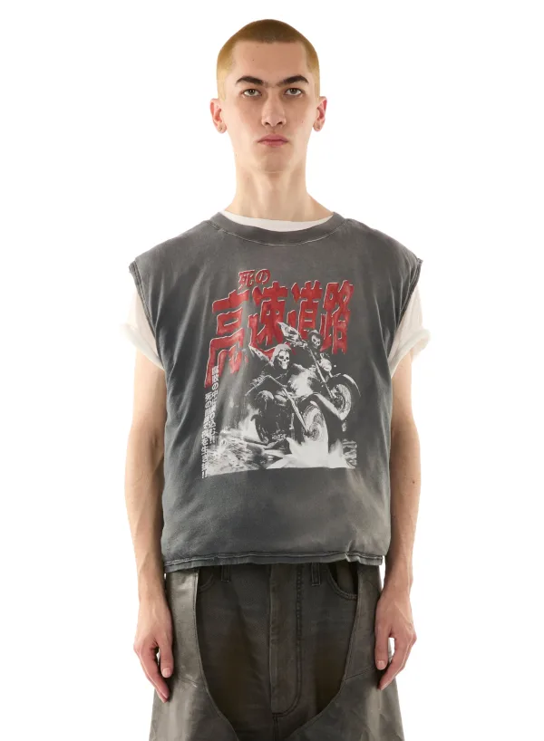 WADDED SLEEVELESS TEE