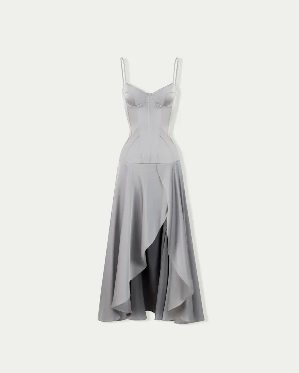 Clavicle Corset Midi Dress