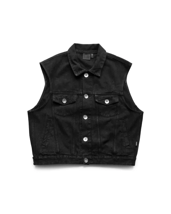 SS25 SLEEVELESS JACKET - BLACK