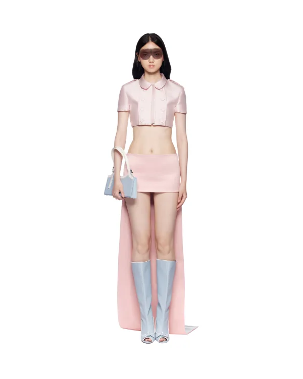Unstiched Long Train Mini Skirt